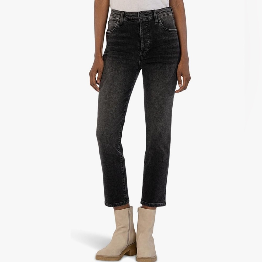 Kut from the Kloth Rosa High-Rise Vintage Crop Straight Leg Jean Size 14